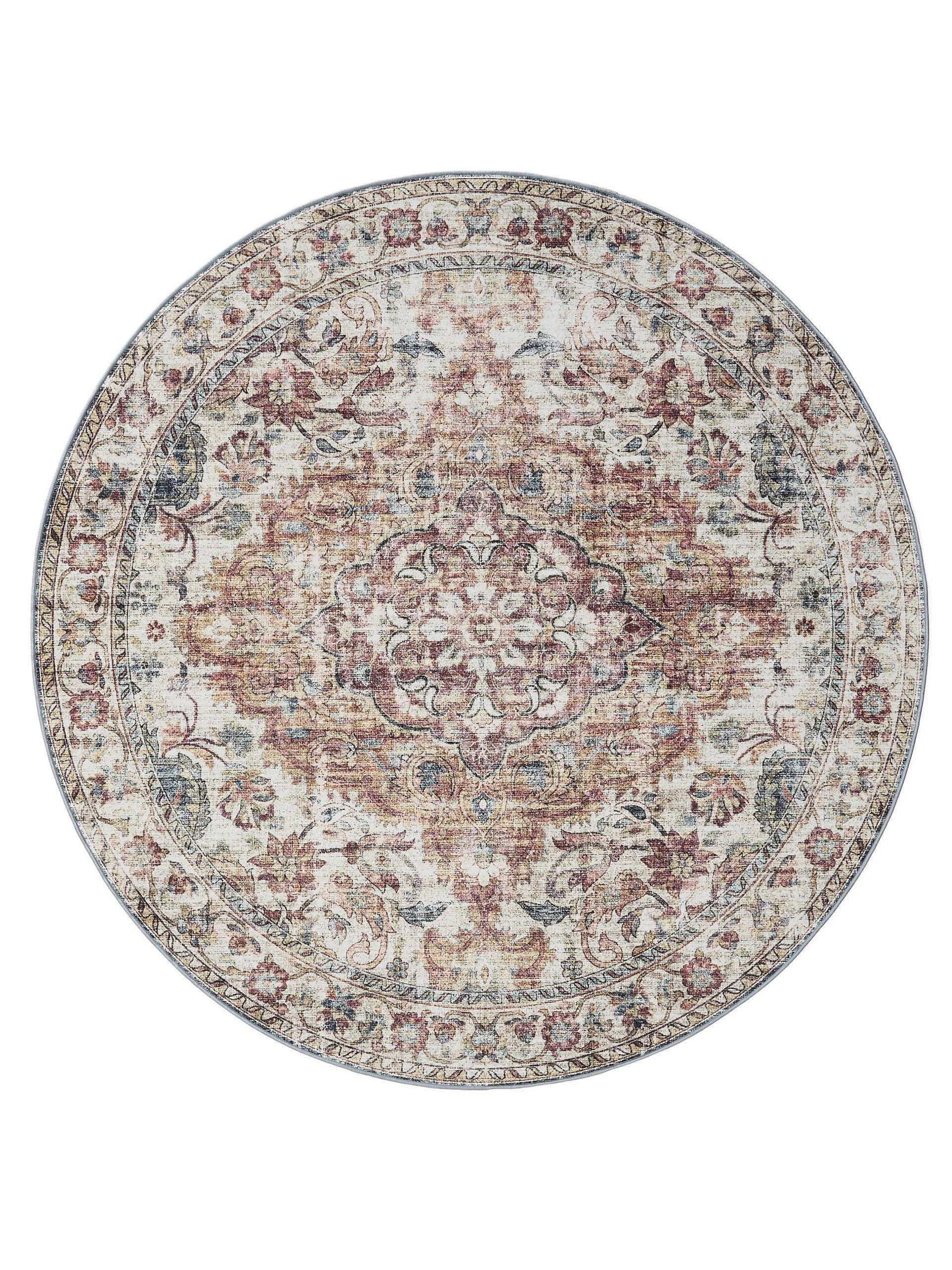 VINTAGE-TEPPICH George waschbar ø 160 cm rund - Multicolor, Kunststoff (160/160cm) - benuta