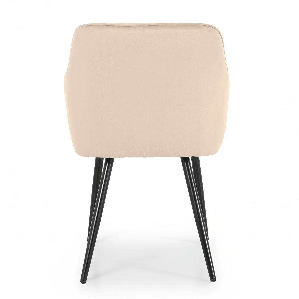 POLSTERSTUHL 4er Set, Metallbeine Beige, Schwarz 54,5/82,5/58 - Beige/Schwarz, Textil (55/83/58cm) - RAUMHIRSCH FURNITURE