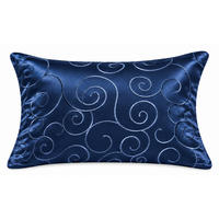 KISSENBEZUG 30x50 cm Dunkelblau Damast Circle - Dunkelblau, Textil (30/50cm) - TiborTex
