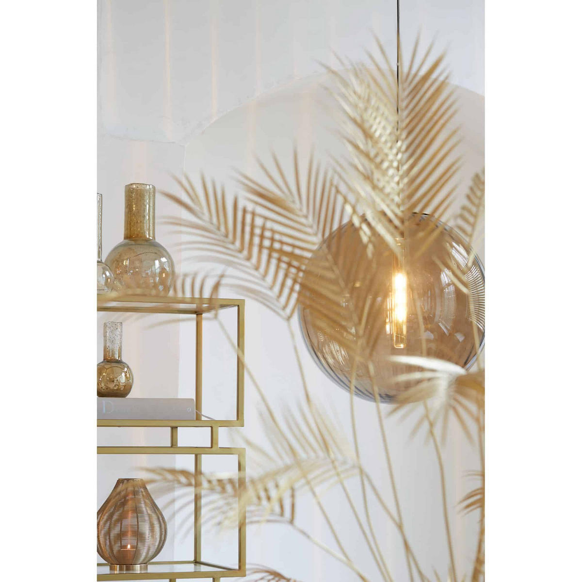 HÄNGELAMPE Magdala Braun Ø48/48 cm - Braun, Glas (48/48/48cm) - Light & Living