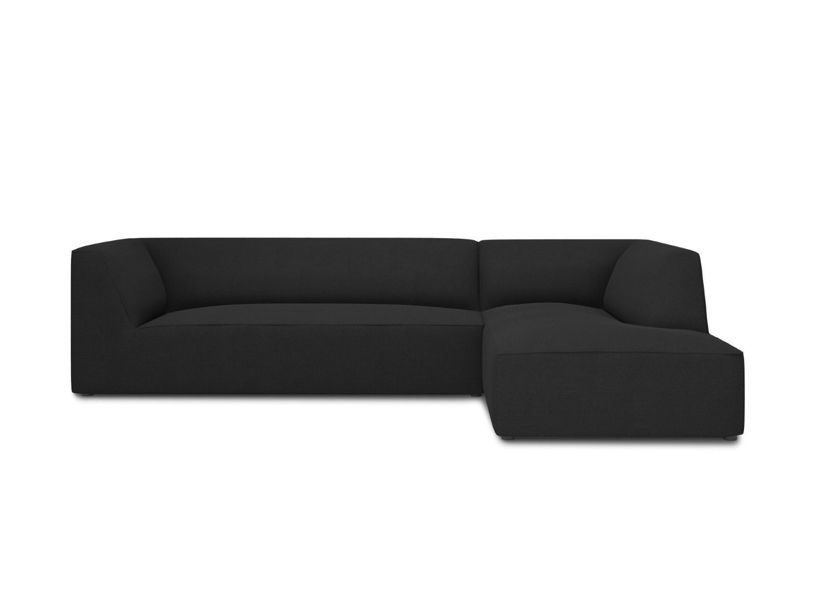 ECKSOFA rechts Ruby aus strukturiertem Stoff schwarz 4 Sitzplätze - Schwarz, Textil (180/273cm) - Micadoni