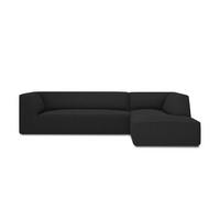 ECKSOFA rechts Ruby aus strukturiertem Stoff schwarz 4 Sitzplätze - Schwarz, Textil (180/273cm) - Micadoni