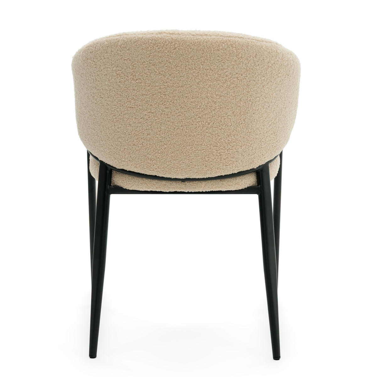 STUHL BUENO gespolsterter - dunkelbeige - Glamour Boucle Teddy - Beige/Schwarz, Textil/Metall (57/81/59cm) - NEW HOME