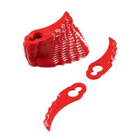 ERSATZMESSER gebogen, für Akku-Trimmer, 20 Stück - Rot, Kunststoff (9.2/2.2/2.5cm) - Westfalia