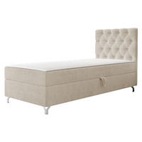 BOXBETT Chester 1, Seite: Rechts - Silberfarben/Naturfarben, Holz/Textil (80/200cm) - MIRJAN24