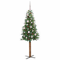 WEIHNACHTSBAUM Schlanker Haltbar 66/66/150 cm Grün PVC - Grün, Kunststoff (150cm) - vidaXL