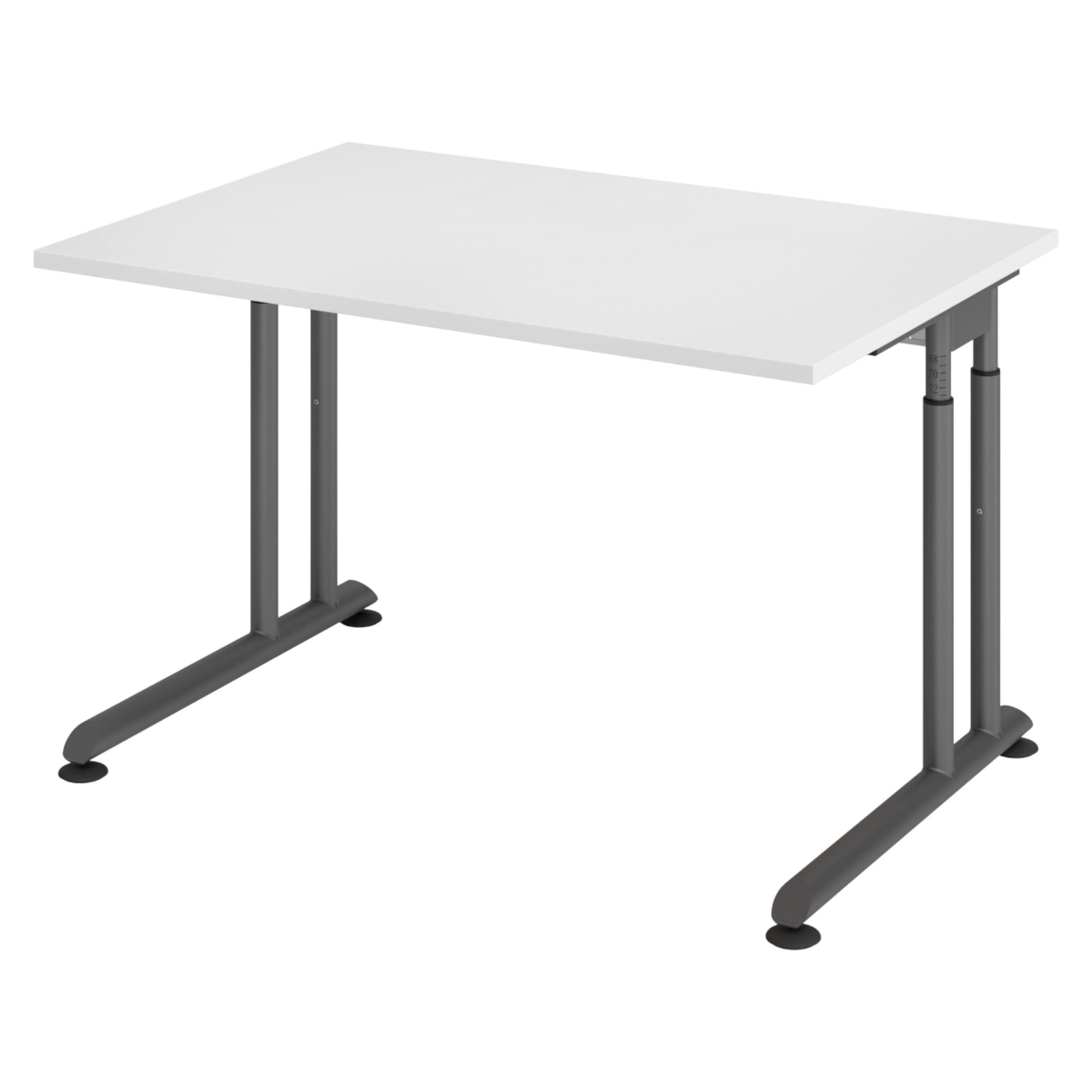 SCHREIBTISCH Serie-Z 80/120/74 cm in Weiß/Graphitfarben - Graphitfarben/Weiß, Holzwerkstoff (80/120/74cm) - bümö