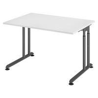 SCHREIBTISCH Serie-Z 80/120/74 cm in Weiß/Graphitfarben - Graphitfarben/Weiß, Holzwerkstoff (80/120/74cm) - bümö
