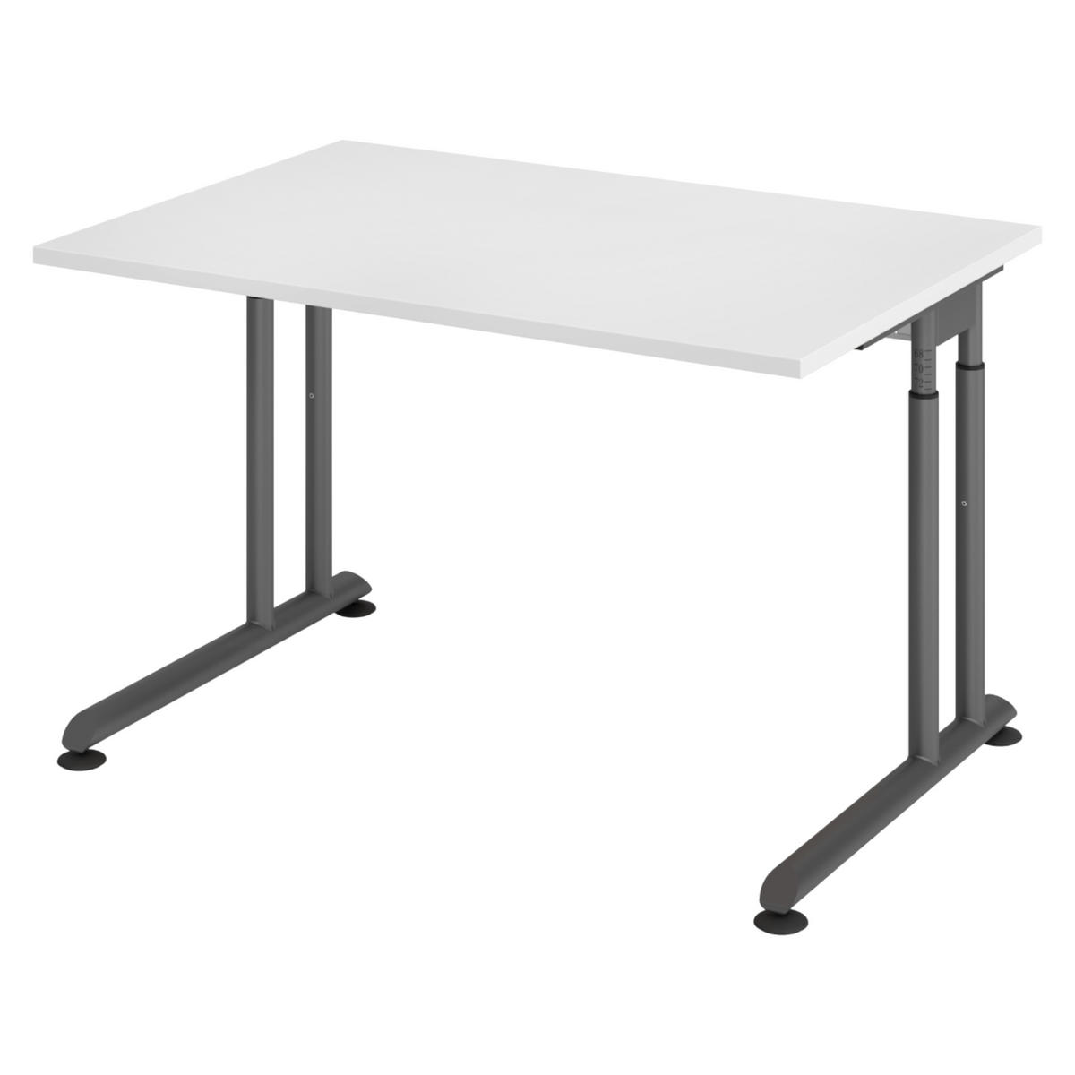SCHREIBTISCH Serie-Z 80/120/74 cm in Weiß/Graphitfarben - Graphitfarben/Weiß, Holzwerkstoff (80/120/74cm) - bümö