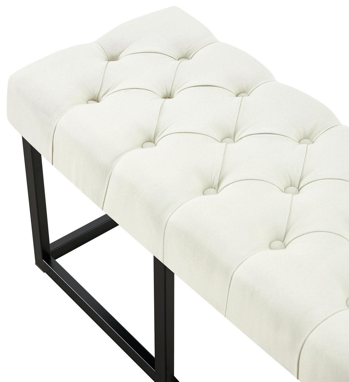 SITZBANK 150/38 cm Stoff Creme - Creme/Schwarz, Textil/Metall (150/46/38cm) - CLP