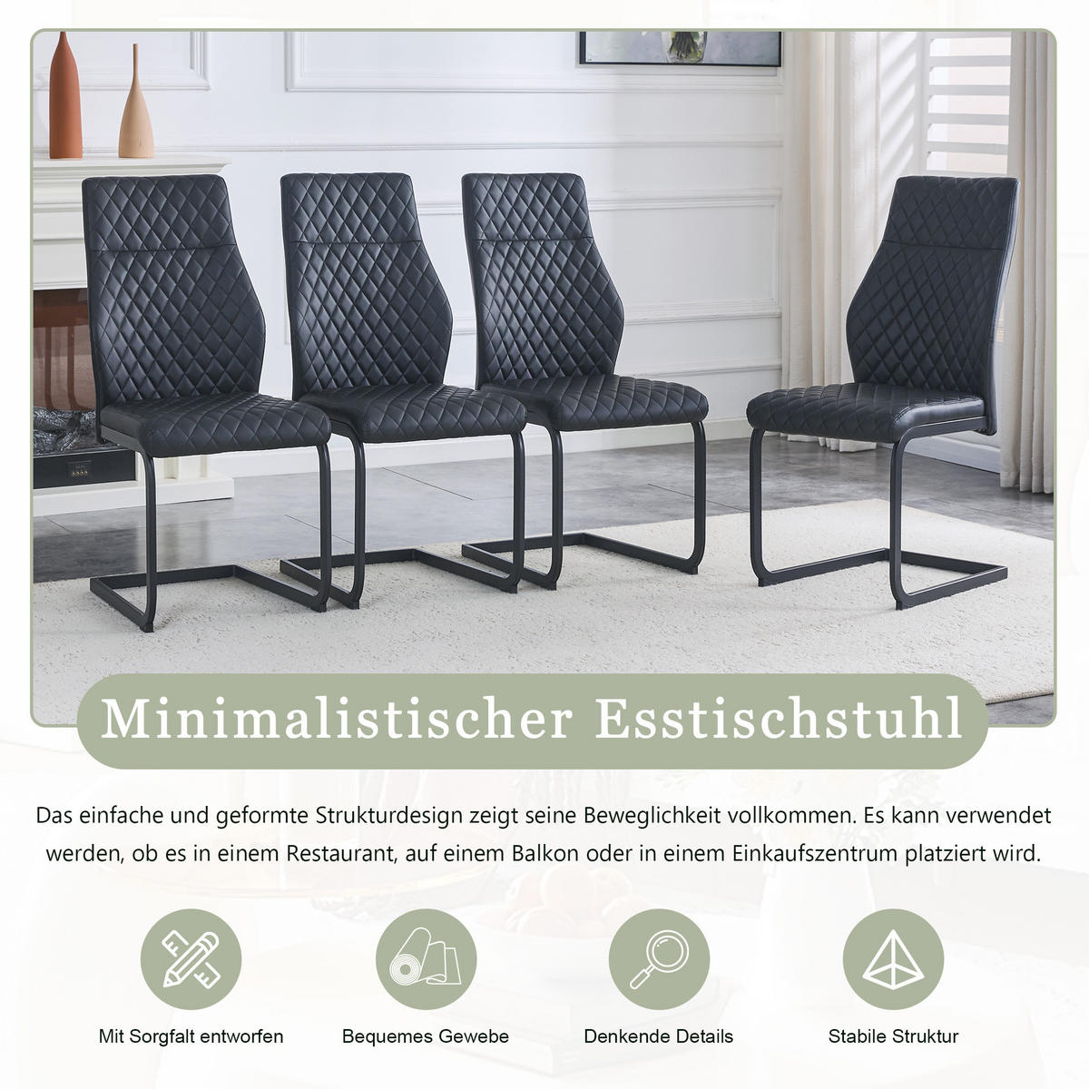 SCHWINGSTUHL DE-36569 2er-Set mit PU-Bezug und Metallrahmen Schwarz - Schwarz, Metall (63/100/43cm) - ComfortXL