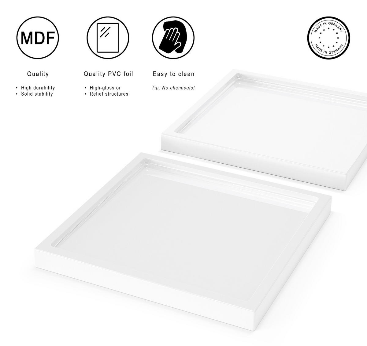 DEKOSCHALE Maya Weiß Hochglanz 2er Set - Weiß Hochglanz, Holzwerkstoff (1.8cm) - Vladon