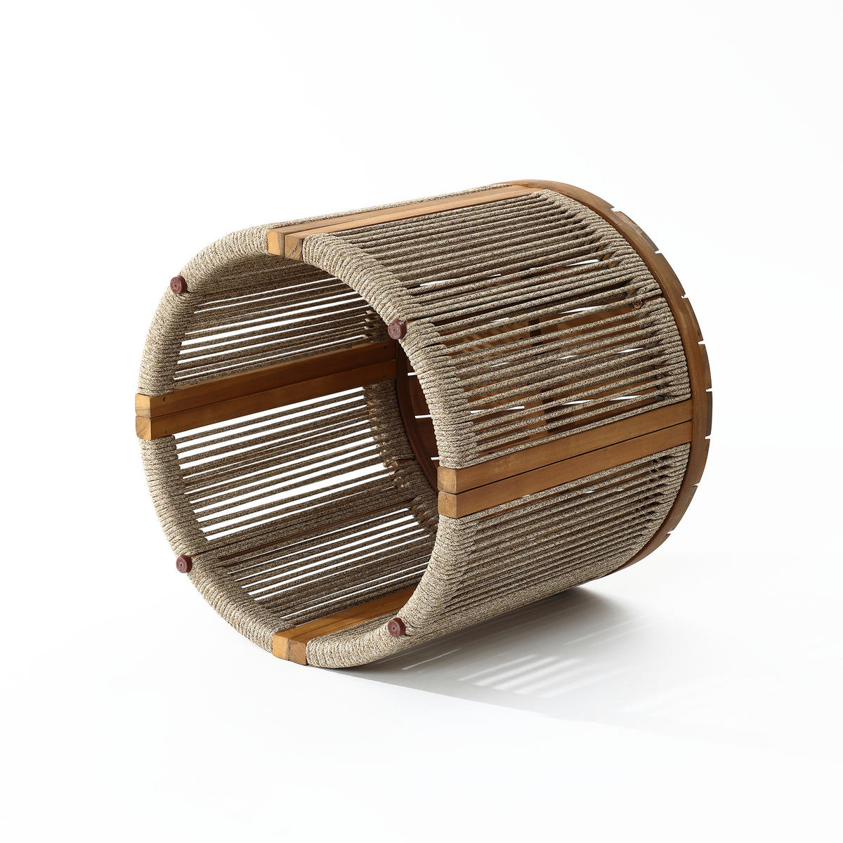 RUNDER Couchtisch Outdoor | Ø48 x H46 cm - Braun, Holz (48/48/46cm) - Hometopia