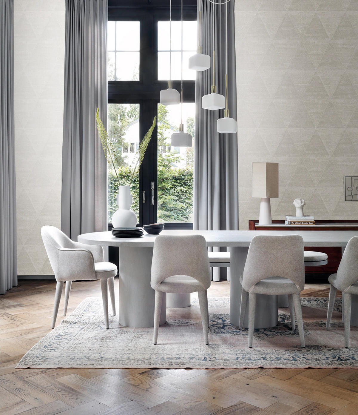 TAPETE verwitterte Metalldreiecke 53 cm x 10.05 m - Beige, Papier (53/1000cm) - Origin Wallcoverings