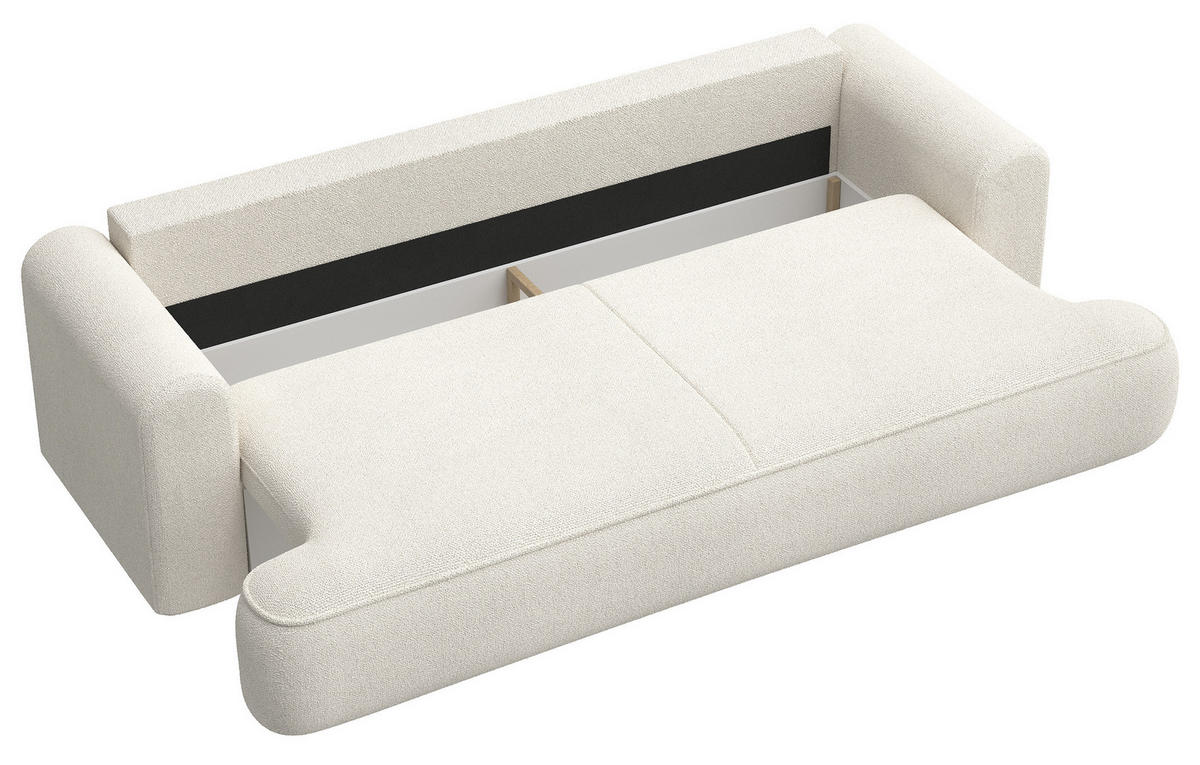 SCHLAFSOFA Ovo Creme 250 cm - Creme/Schwarz, Kunststoff/Textil (250/92/110cm) - Selsey