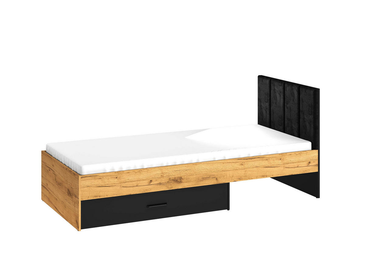 SCHLAFZIMMER Set 6-tlg. Colt - Eichefarben/Schwarz, Holzwerkstoff (92/190/55cm) - hi-markt