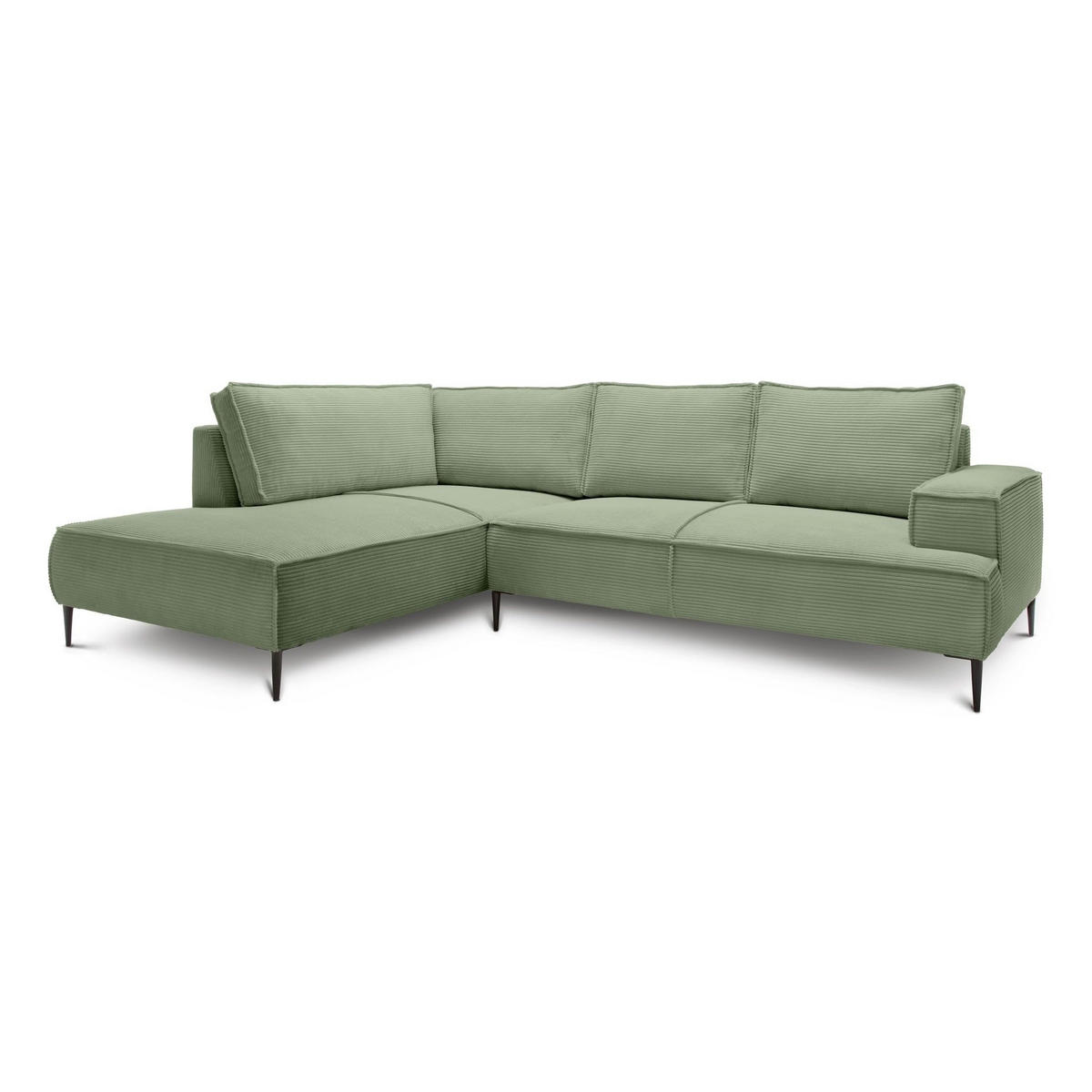ECKSOFA May Salbeigrün 275 × 44 × 195 cm - Salbeigrün, Textil (275/44/195cm) - Pillovely