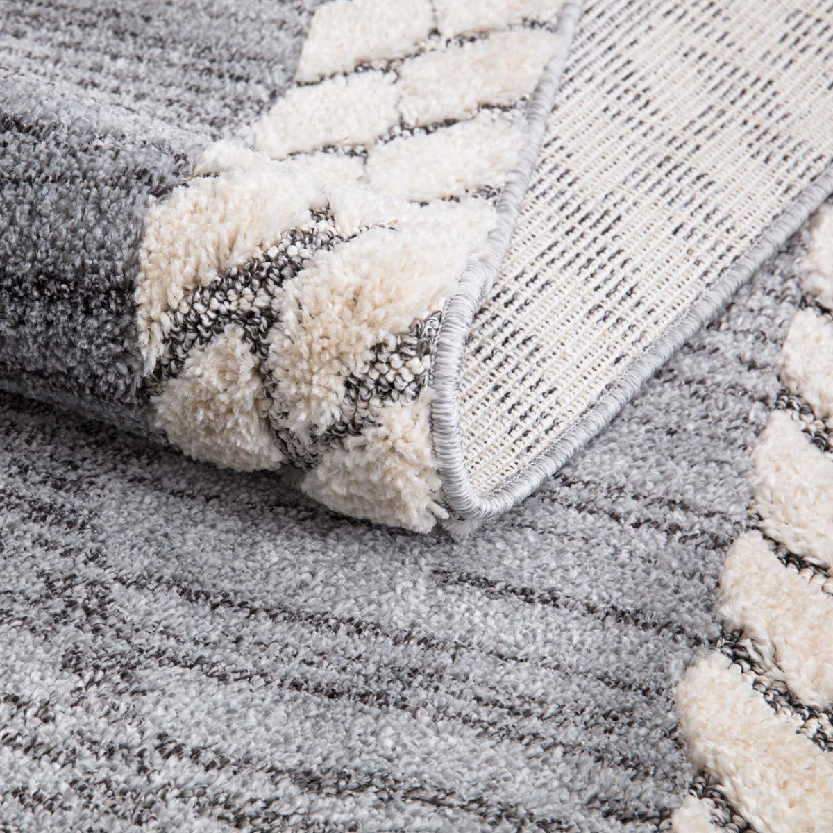KURZFLOR-TEPPICH Valencia 909 Graublau/ Creme 120x170 cm - Blau/Creme, Textil (120/170cm) - carpet city