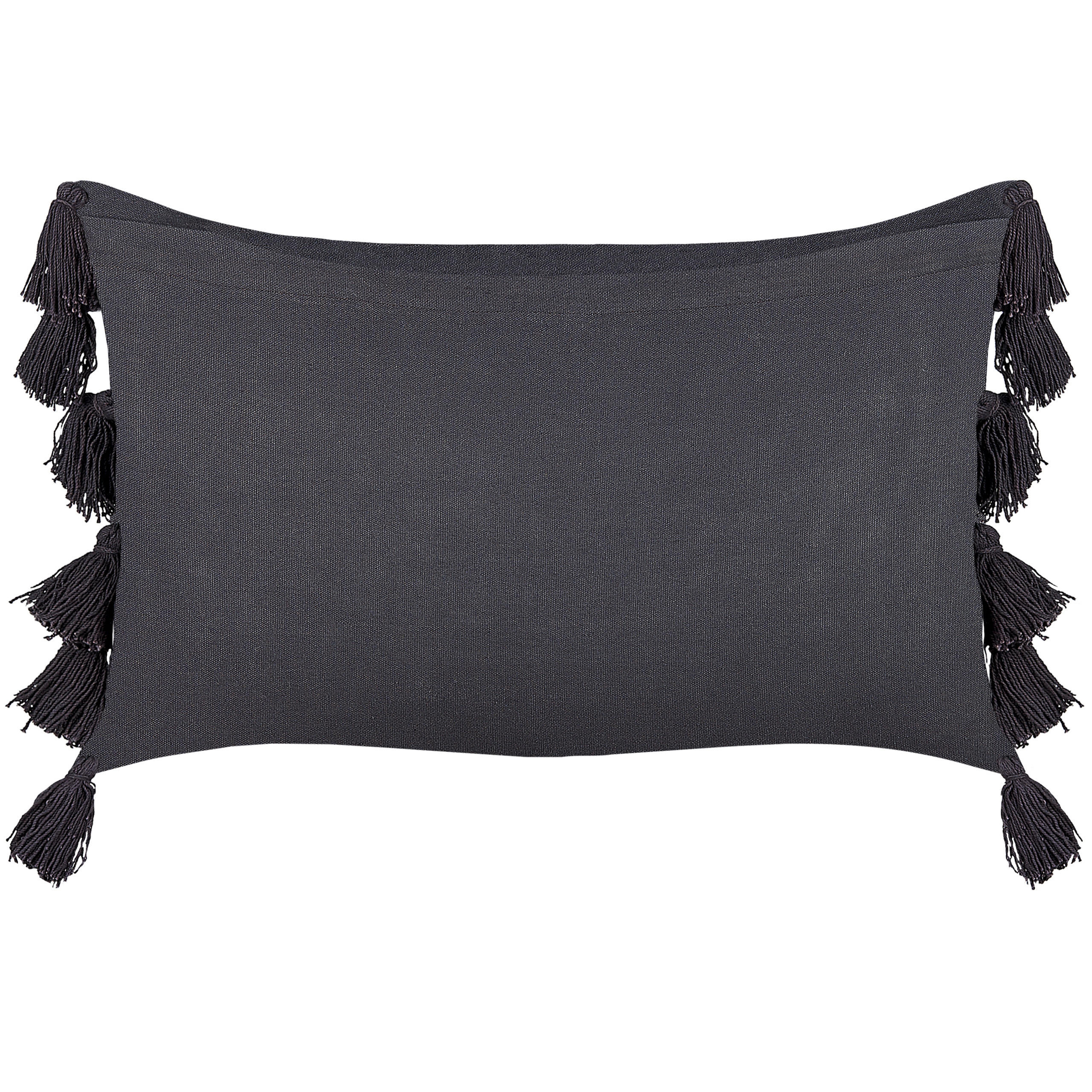 DEKOKISSEN Dunkelgrau 35/55 cm Lythrum - Dunkelgrau, Naturmaterialien/Textil (35/55cm) - Beliani