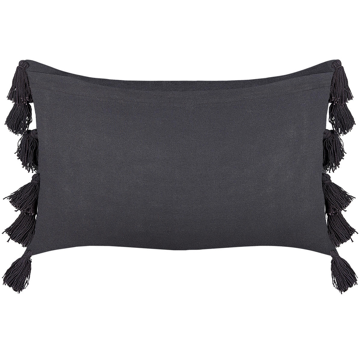 DEKOKISSEN Dunkelgrau 35/55 cm Lythrum - Dunkelgrau, Naturmaterialien/Textil (35/55cm) - Beliani