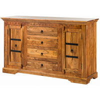 SIDEBOARD Akazie 150x45x89 honig lackiert OXFORD #0513 - Braun, Holz (150/89/45cm) - Massivmoebel24
