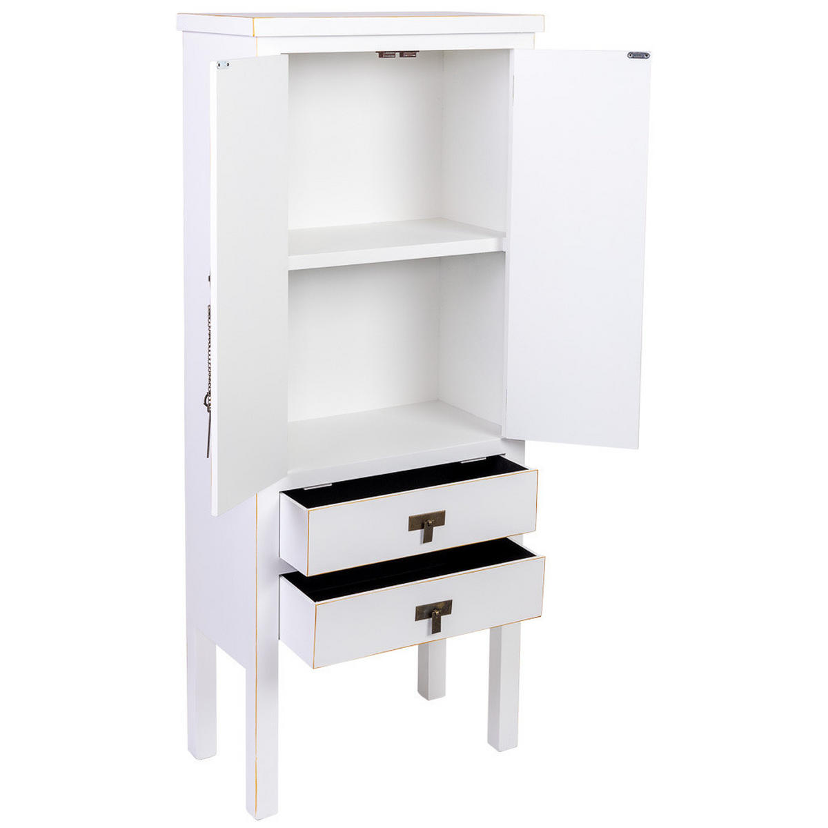 SCHRANK aus Holz 60x30x142 cm - Weiß, Holz (60/142/30cm) - Wanderlust