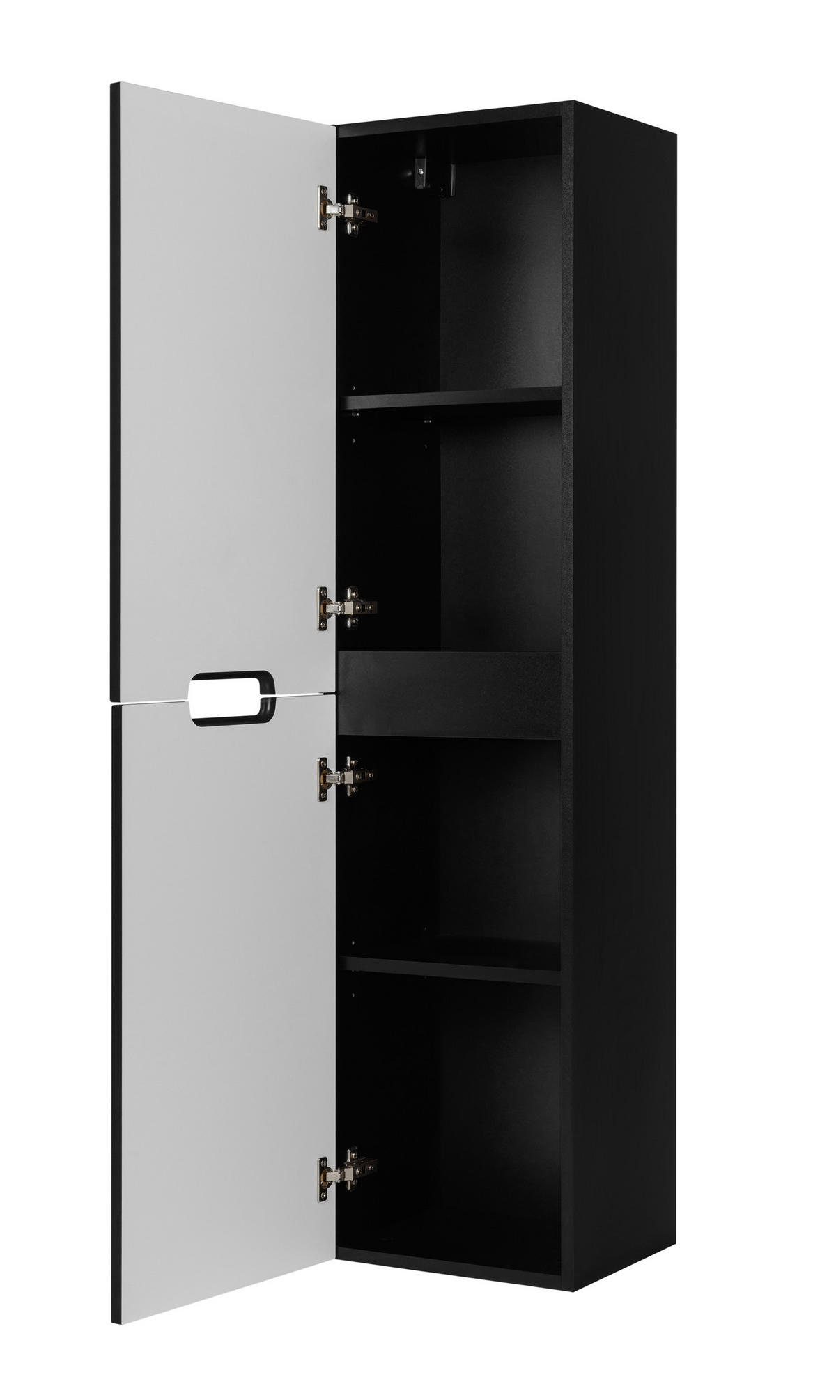 BADEZIMMERSCHRANK : schwarz, 35 x 136 x 27 cm - Schwarz, Holzwerkstoff (35/136/27cm) - 3XE LIVING