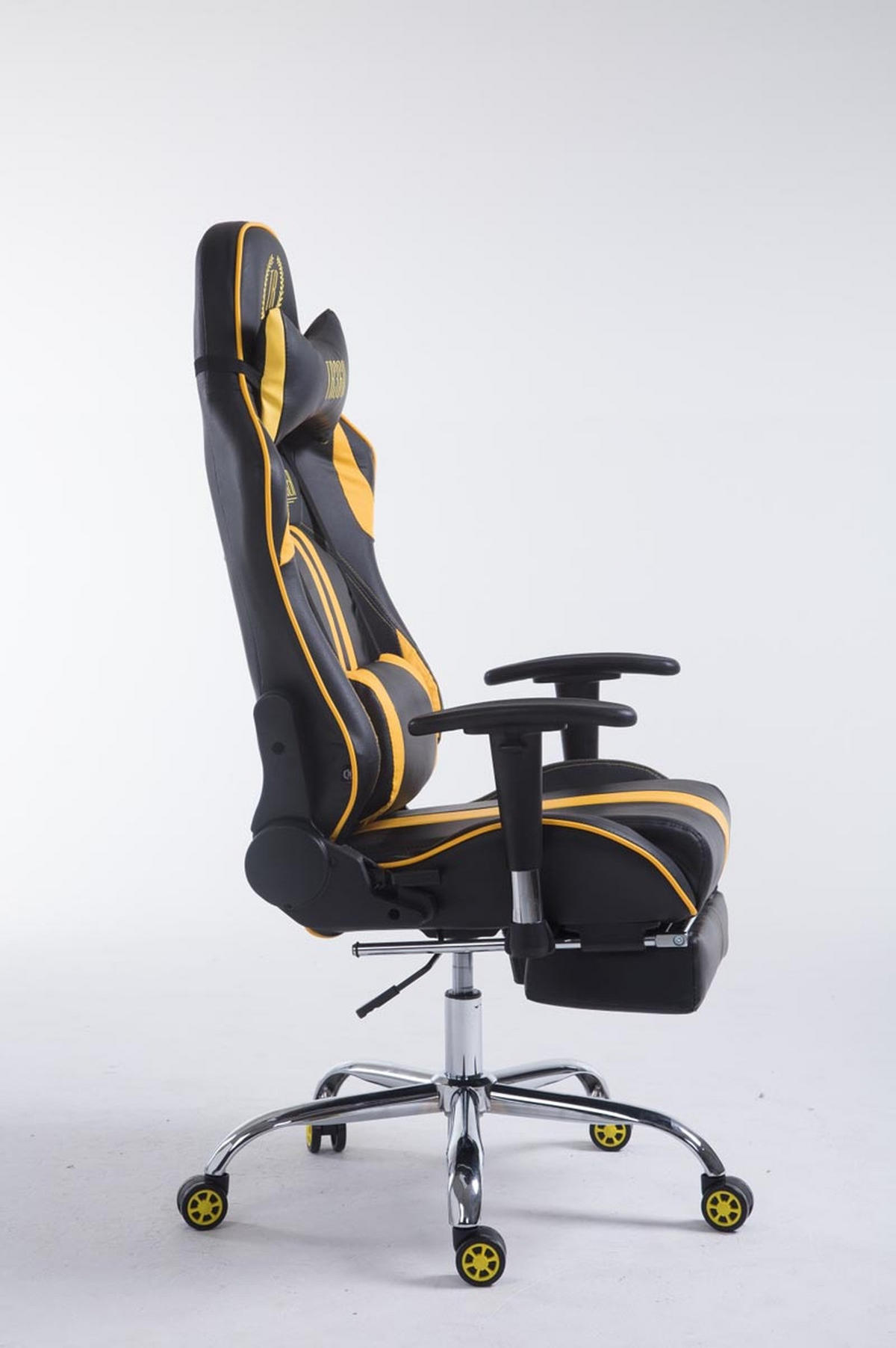 GAMINGSTUHL Limitless mit Fußablage, Schwarz/Gelb - Gelb, Textil/Metall (70/135/58cm) - TPFLiving