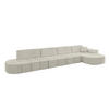 ECKSOFA Ottomane Rechts LIVO-L3 - 422x173x79,5 cm Creme - Hellgrau/Creme, Holzwerkstoff/Textil (422/173cm) - ALTDECOR