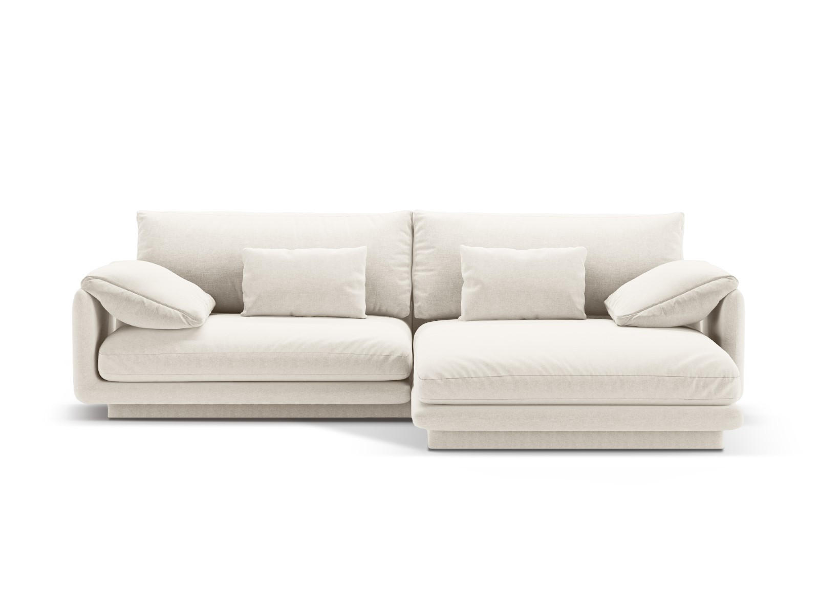 ECKSOFA rechts Torino aus strukturiertem Stoff elfenbein 4 Sitzplätze - Ecru, Textil (170/250cm) - Micadoni