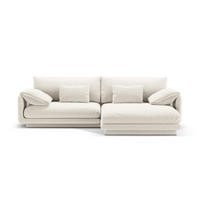 ECKSOFA rechts Torino aus strukturiertem Stoff elfenbein 4 Sitzplätze - Ecru, Textil (170/250cm) - Micadoni