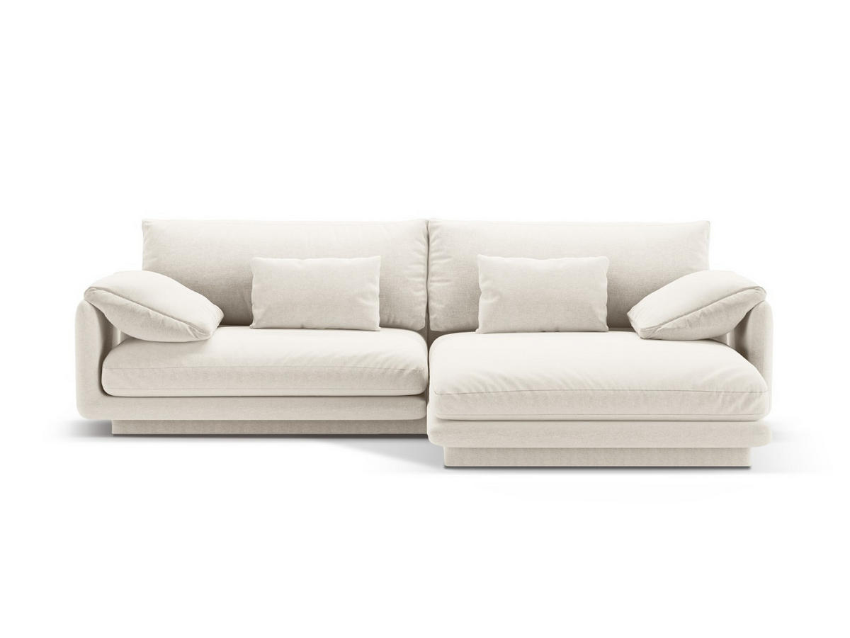 ECKSOFA rechts Torino aus strukturiertem Stoff elfenbein 4 Sitzplätze - Ecru, Textil (170/250cm) - Micadoni