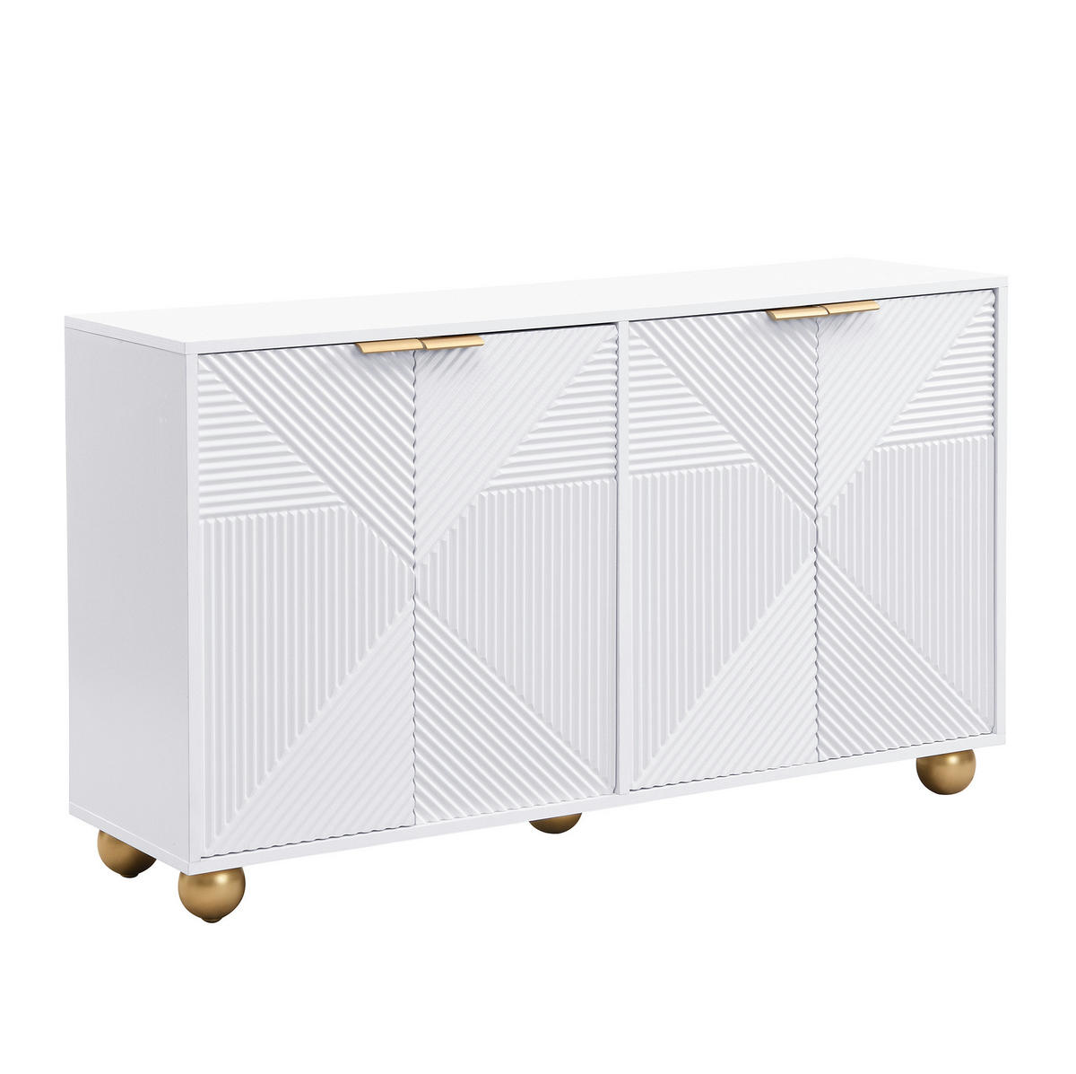 SIDEBOARD 120/35/71,5 cm in Weiß mit 4 Türen und verstellbaren Einlegeböden - Weiß, Holzwerkstoff (120/71.5/35cm) - Flora Grace