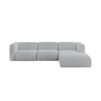 ECKSOFA Ottomane Rechts MIRA-L2 318x179x89 Grau Cord - Blaugrau/Schwarz, Holzwerkstoff/Kunststoff (318/179cm) - ALTDECOR