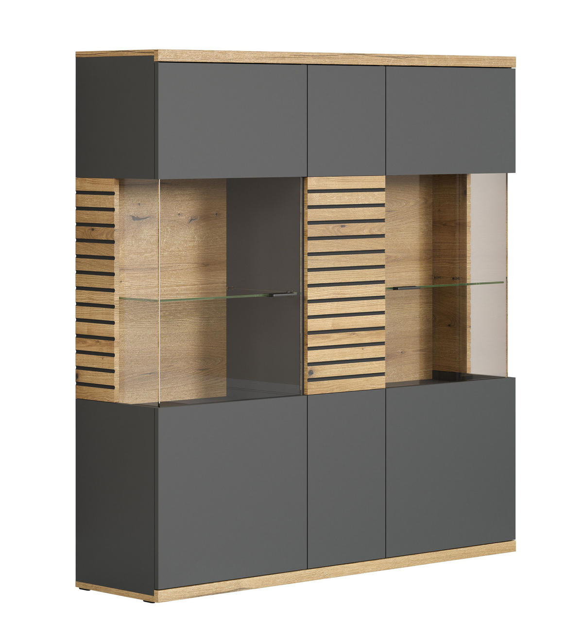 HIGHBOARD Norris Anthrazit - Anthrazit, Holzwerkstoff (131/147/38cm) - Trendteam