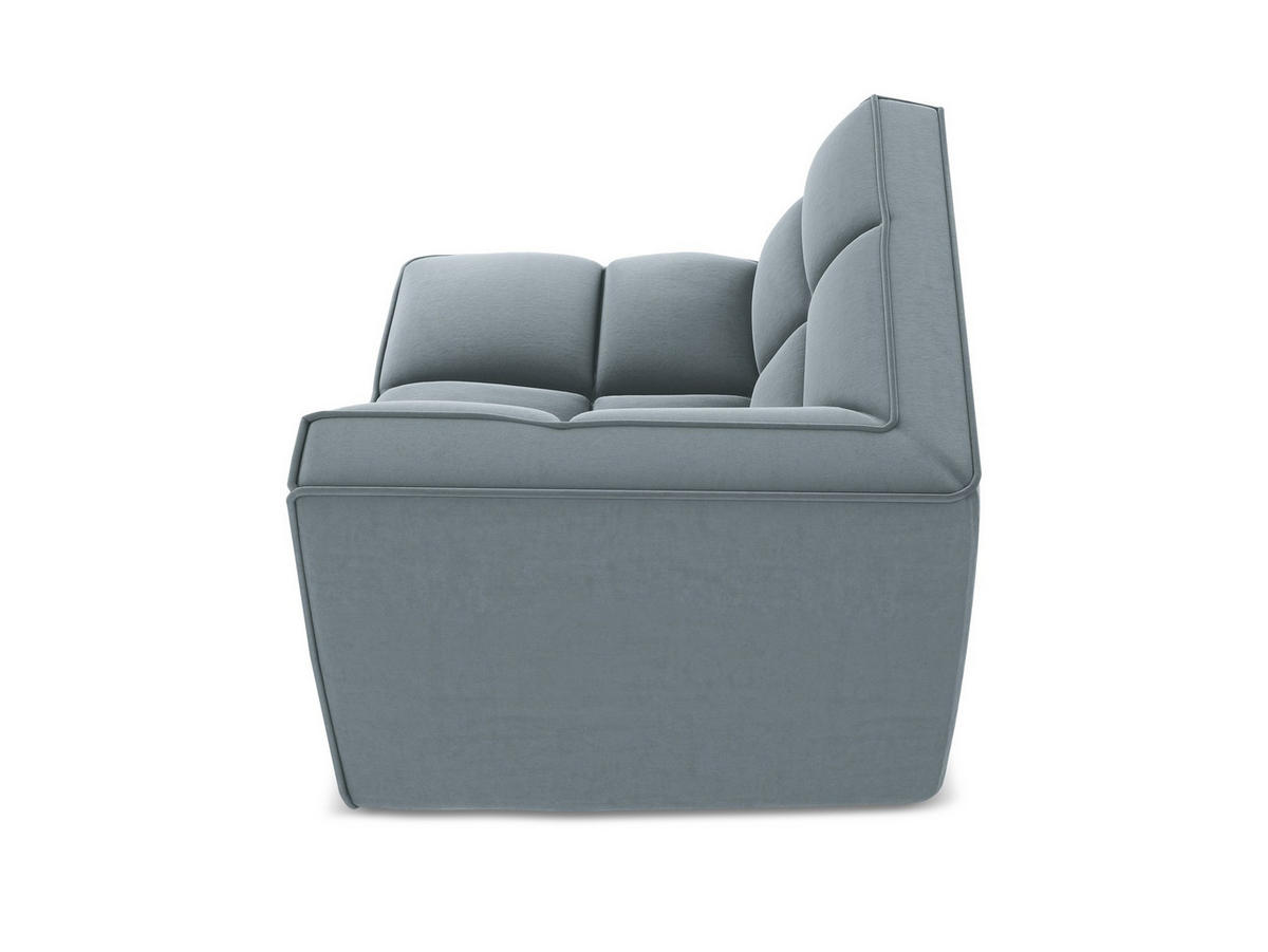 SOFAELEMENT Samt Stoff Blau - Blau/Schwarz, Kunststoff/Textil (98/75/98cm) - Makamii