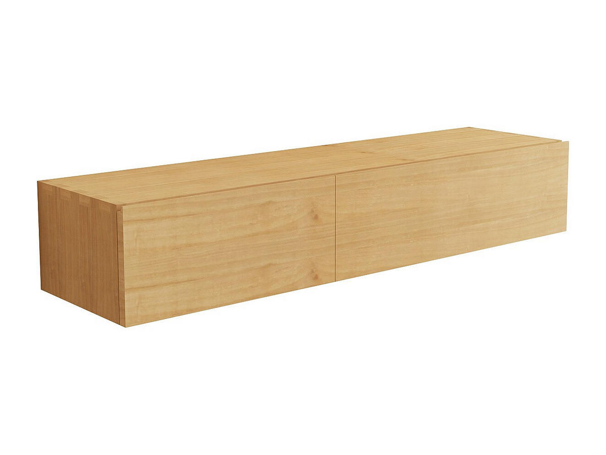 WASCHBECKENUNTERSCHRANK - 150cm x 40cm - Mindiholz - naturfarben hell - TIDORE - Naturfarben, Holz (150/27/40cm) - Vente-Unique