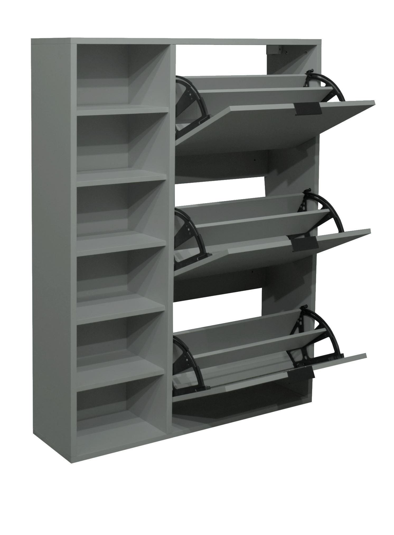 SCHUHSCHRANK Erna 95x25x126 Pinie Green matt Lack - Grün, Holzwerkstoff (95/126/25cm) - 58aufmkessel