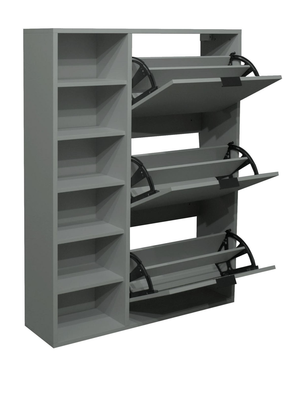 SCHUHSCHRANK Erna 95x25x126 Pinie Green matt Lack - Grün, Holzwerkstoff (95/126/25cm) - 58aufmkessel