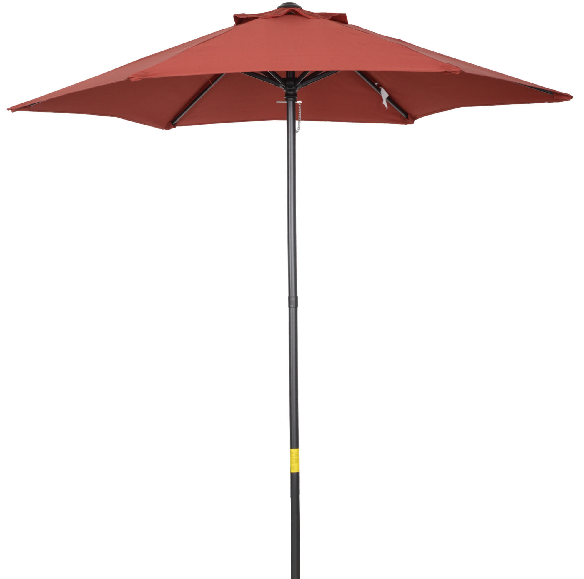 SONNENSCHIRM 196 cm in Weinrot mit Knickfunktion – sechseckiger Balkonschirm - Rot, Metall (196/196cm) - BEAOK