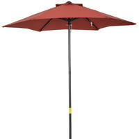 SONNENSCHIRM 196 cm in Weinrot mit Knickfunktion – sechseckiger Balkonschirm - Rot, Metall (196/196cm) - BEAOK