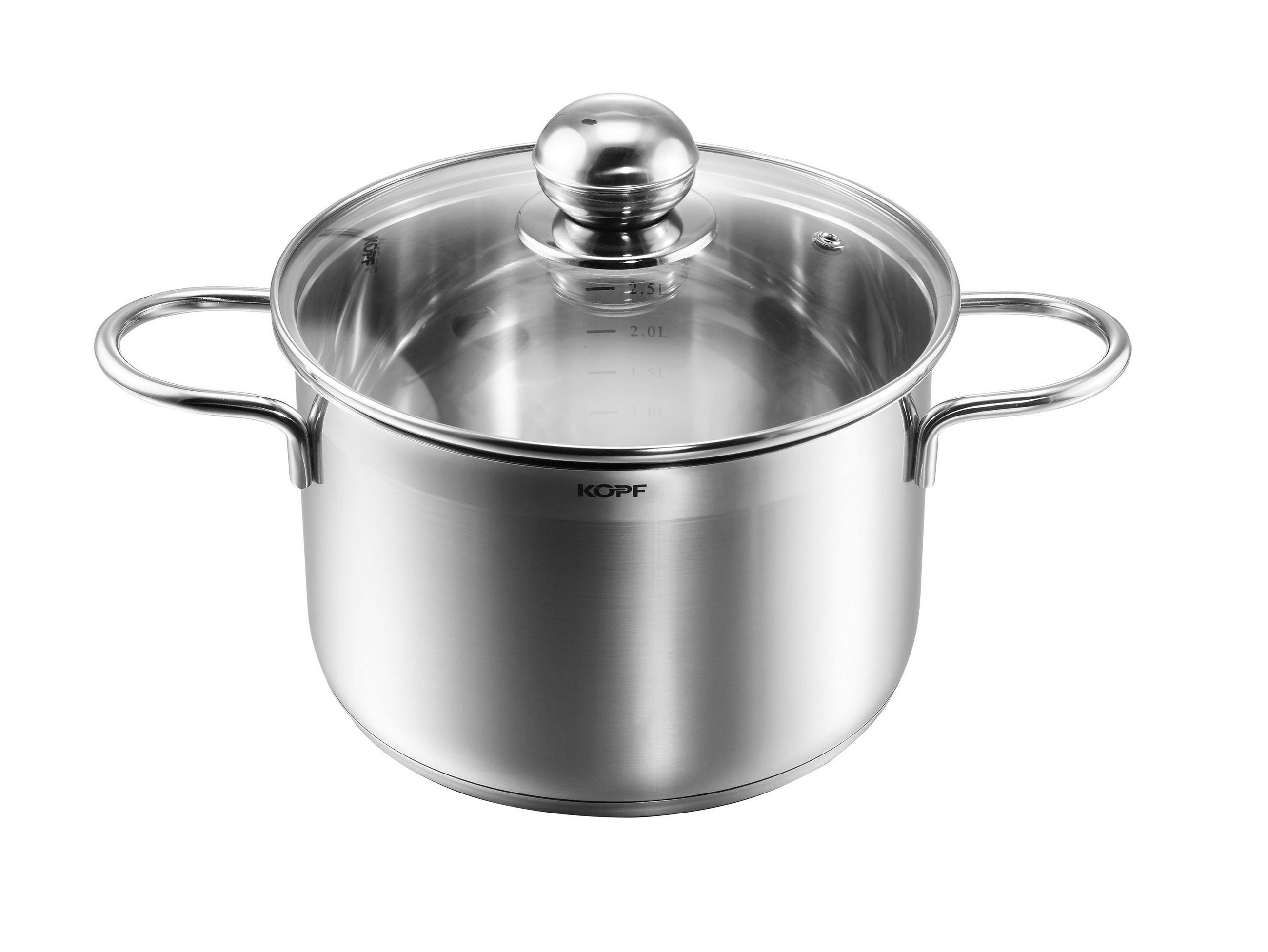 FLEISCHTOPF Josie, Edelstahl, Induktion, 6 Liter, Ø 24 cm, Höhe 14,5 cm - Silberfarben, Metall (24cm) - KOPF