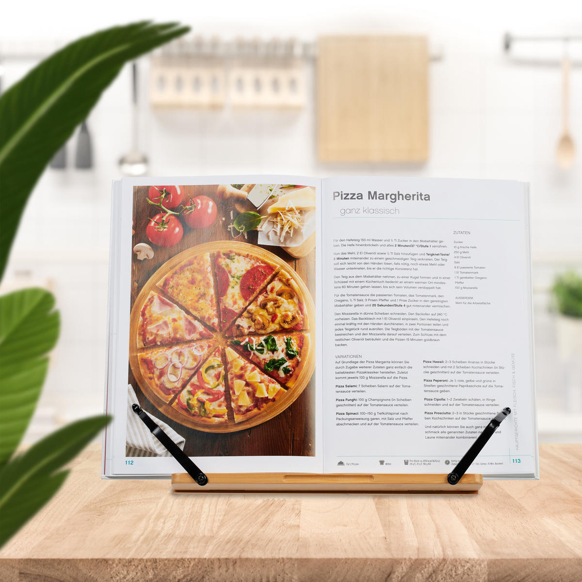 LESESTÄNDER - Hellbraun, Holz/Metall (28/19/17cm) - Relaxdays