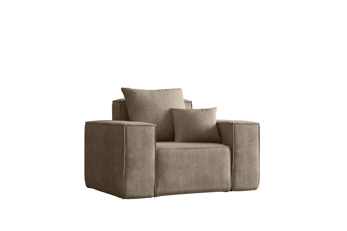 SESSEL ELLA Modern Stoff Noel Beige - Beige, Holz/Textil (90/78/117cm) - Kaiser Möbel