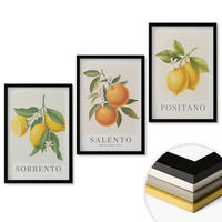 WANDBILDER 3er-Set - 40x60 cm Schwarzer Rahmen - Amalfi-Zitronen und -Orangen - Schwarz, Kunststoff (40/60cm) - ArtPrintCave