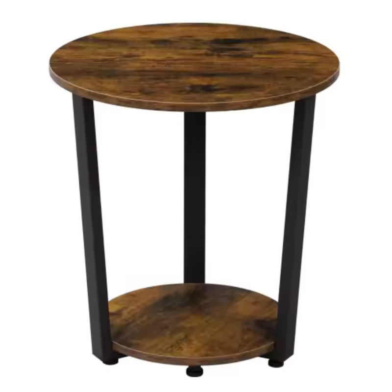 BEISTELLTISCH Rustikal Braun 50/50/53 cm - Wildeiche, Metall (50/50/53cm) - PANGIVO