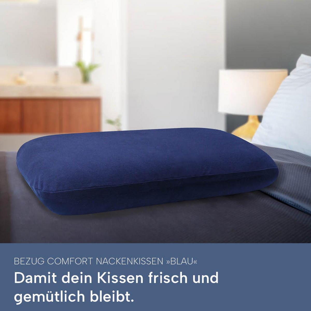 KISSENBEZUG für COMFORT Nackenkissen, DOPPELPACK Blau 70x40 cm - Blau, Textil (40/70cm) - casimum