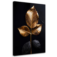 LEINWANDBILD Goldblatt-Glamour-Pflanze 60x90cm - Goldfarben, Textil (60/90cm) - Feeby