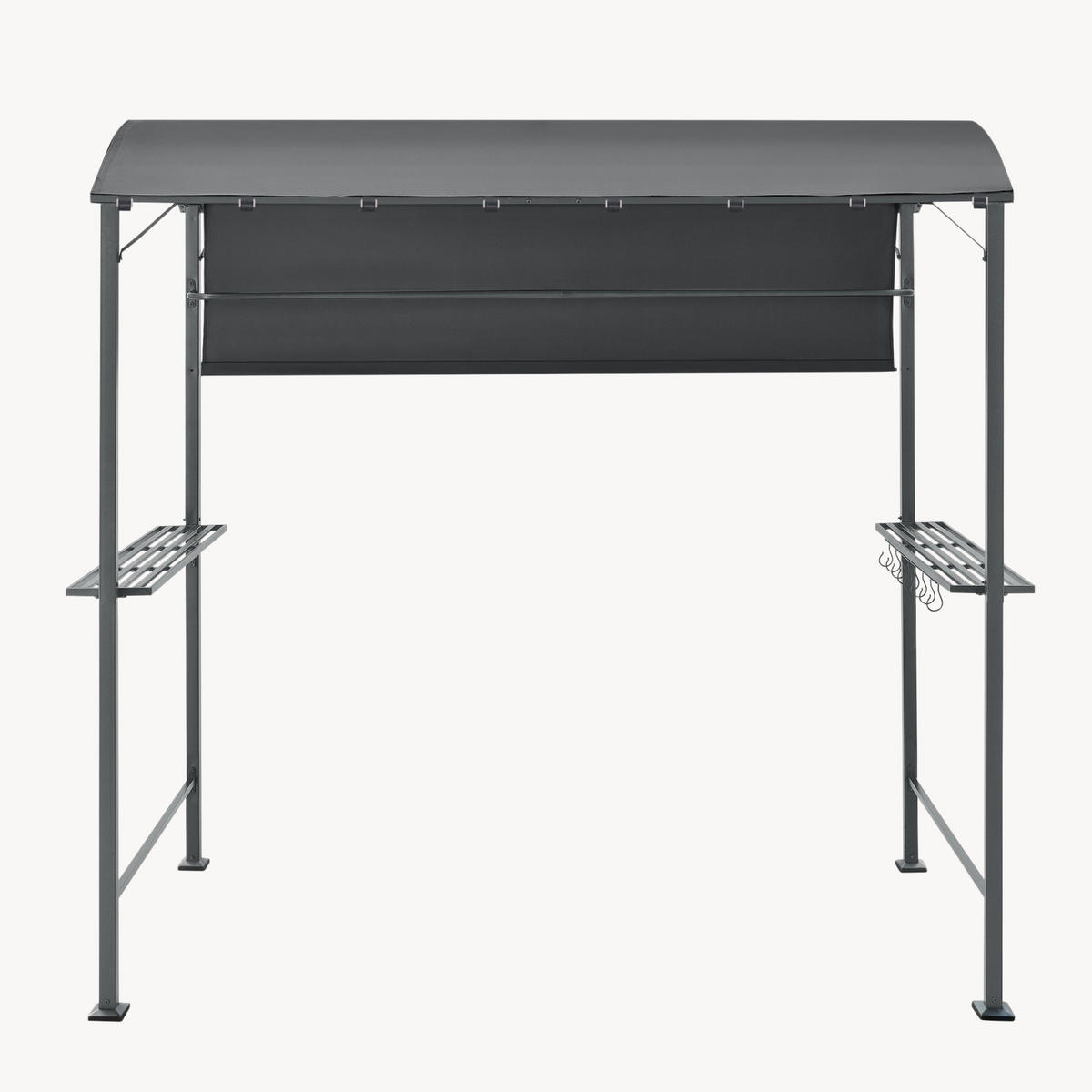 PAVILLON Pyrgos - Dunkelgrau, Kunststoff/Metall (220/215/140cm) - [en.casa]