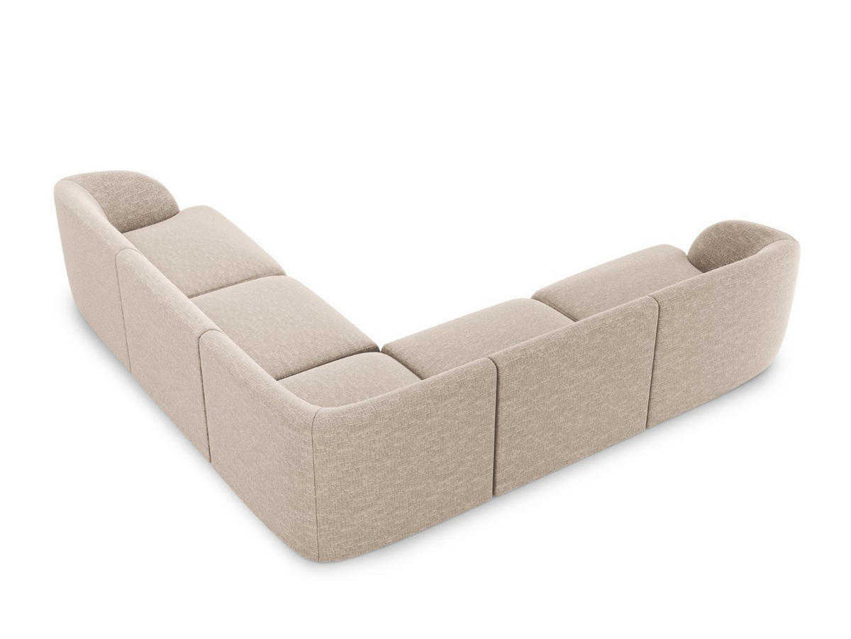 WENDBARES-ECKSOFA Miley aus Chenille-Stoff beige 5 Sitzplätze - Beige, Textil (255/255cm) - Micadoni